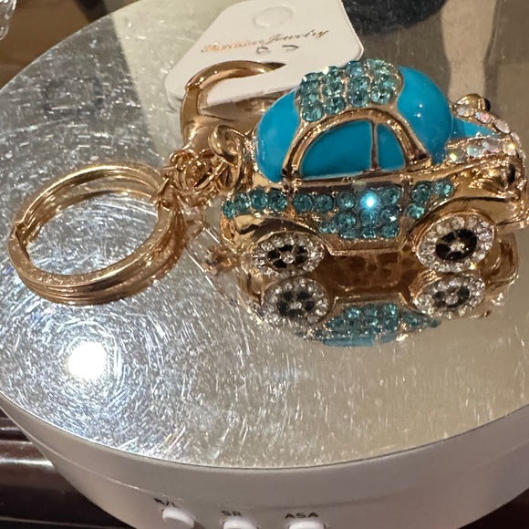 Accessories - Gold and Blue Car Keychain